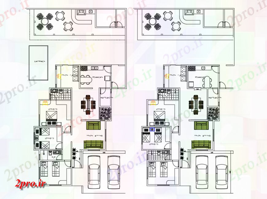 دانلود نقشه مسکونی ، ویلایی ، آپارتمان طراحی خانه با مبلمان طرحی 11 در 15 متر (کد124495)