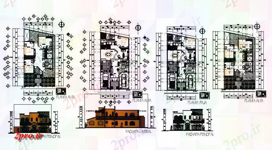 دانلود نقشه مسکونی  ، ویلایی ، آپارتمان  جزئیات طراحی زیبایی از خانه اتوکد (کد124505)