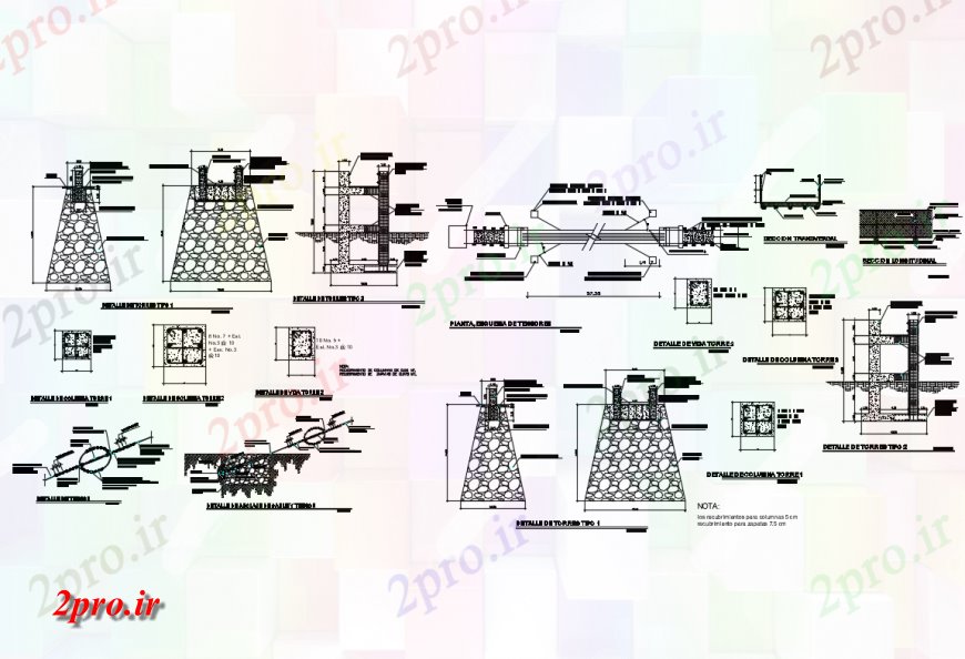 دانلود نقشه جزئیات ساخت پل پل هوایی ساخت و ساز  جزئیات طراحی  (کد124570)