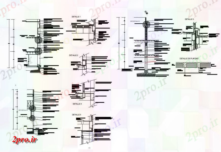 دانلود نقشه جزئیات ساخت و ساز امکانات از این منطقه منطقه از پنجگانه از ساخت و ساز  دانشگاه ، آموزشکده جزئیات (کد124636)