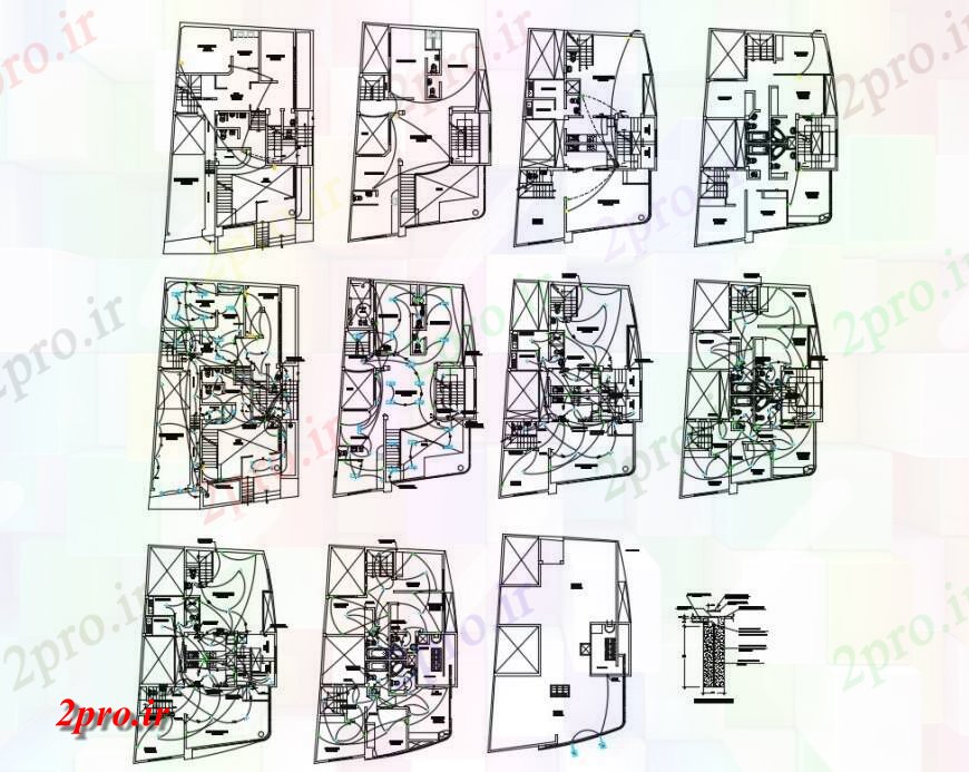 دانلود نقشه اتوماسیون و نقشه های برق طبقه بیمارستان طرحی های الکتریکی طرحی های 8 در 17 متر (کد124642)
