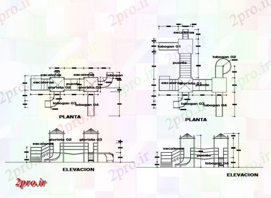 دانلود نقشه باغ تجهیزات  باغ  طراحی جزئیات  بازی کودکان (کد124689)