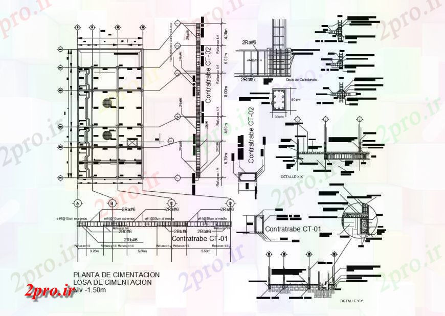 دانلود نقشه جزئیات ستون ستون  ساختاری  چیدمان  دو بعدی  اتوکد (کد124713)