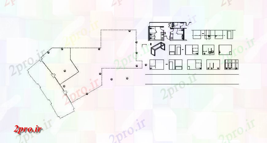 دانلود نقشه جزئیات و طراحی داخلی دفتر طراحی مبلمان اداری در  اتوکد (کد124753)