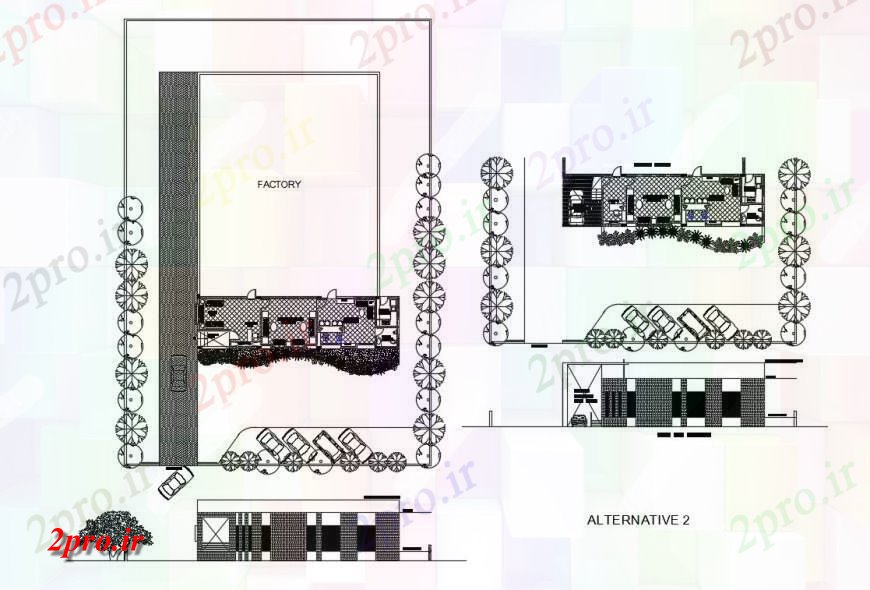 دانلود نقشه جزئیات و فضای داخلی شرکت نما و طرحی جزئیات از دفتر کوچک ساخت دو بعدی 4 در 14 متر (کد124771)