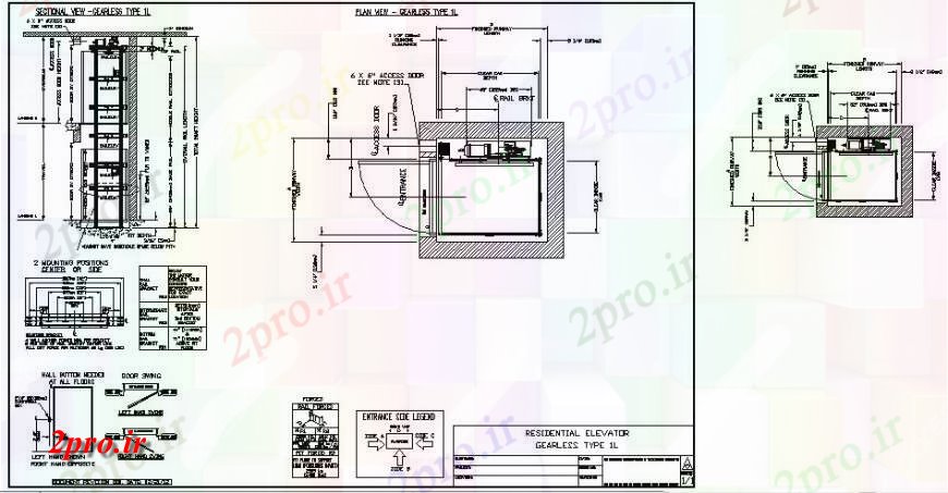 دانلود نقشه  جزئیات آسانسور و    مسکونی کار طراحی در  اتوکد (کد124803)
