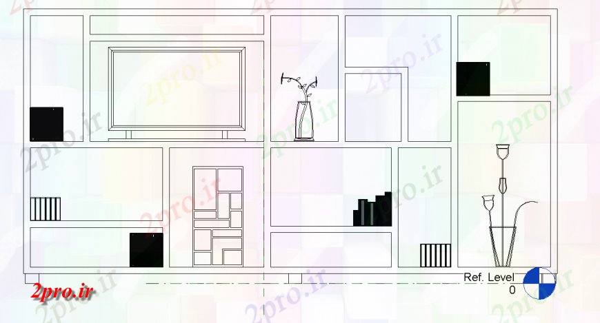 دانلود نقشه طراحی و مبلمان اتاقطراحی خط از مبلمان برای اتاق عمومی بلوک های  (کد124828)
