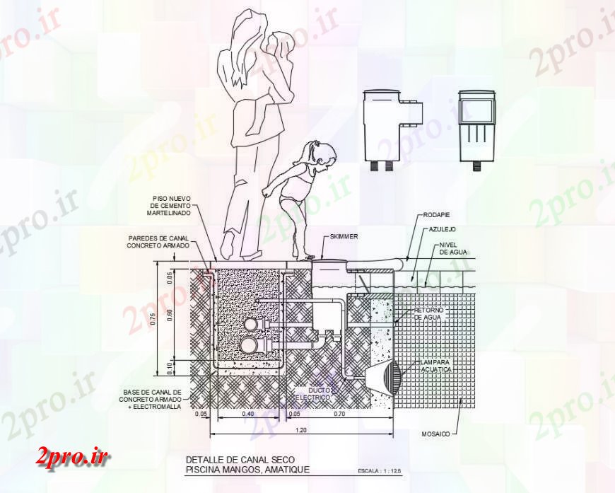 دانلود نقشه طراحی جزئیات ساختار جزئیات ساختار کانال خشک انبه  (کد124853)