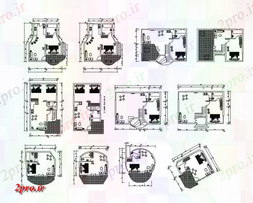 دانلود نقشه حمام مستر Dehradoon Cotes به اتاق خواب رفت و آمد مکرر برنامه ریزی و طرحی مبلمان جزئیات 14 در 25 متر (کد124866)