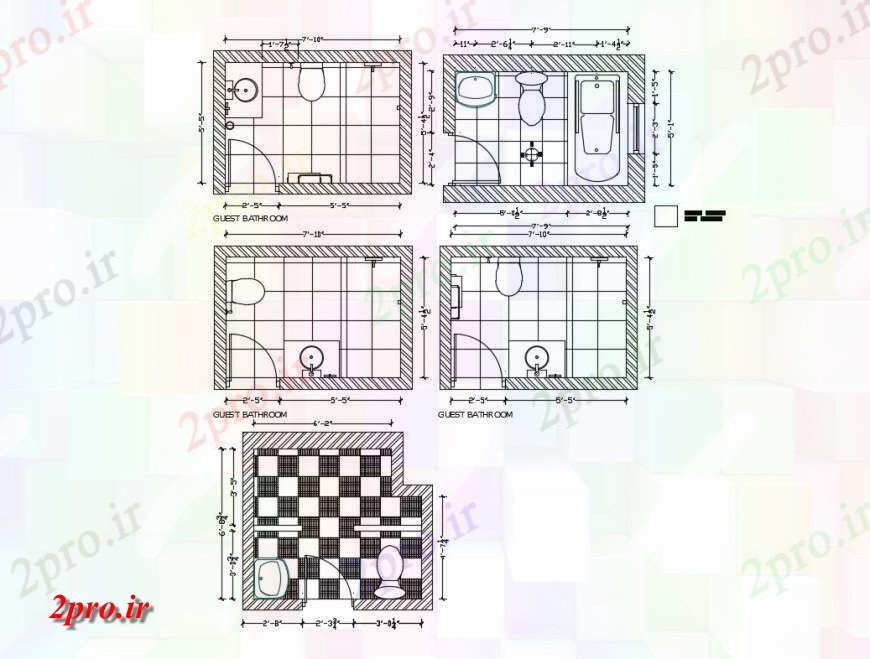 دانلود نقشه حمام مستر طرحی بهداشتی و نصب و راه اندازی جزئیات (کد124897)