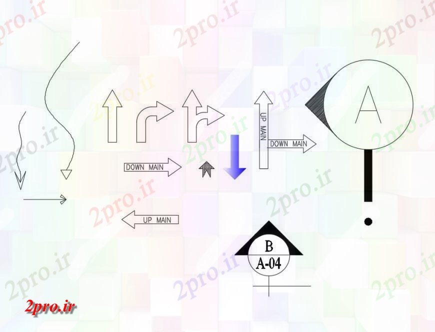 دانلود نقشه بلوک ، آرام ، نماد خلاق جهت علامت بلوک  (کد124936)