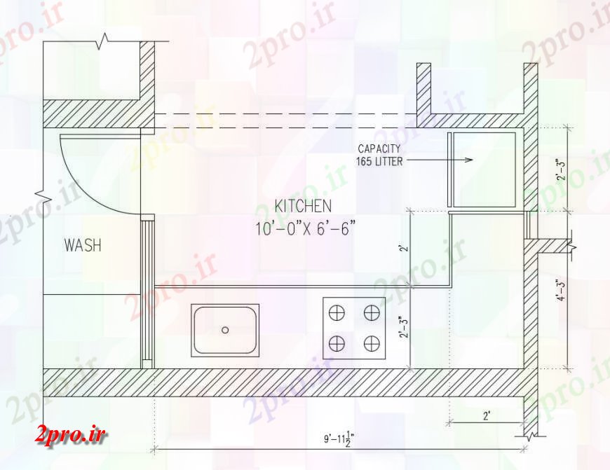 دانلود نقشه جزئیات طراحی ساخت آشپزخانه آشپزخانه کوچک طرحی های  (کد124942)