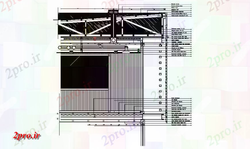 دانلود نقشه جزئیات ساخت و ساز جزئیات خرپا طراحی از خانه  (کد124949)