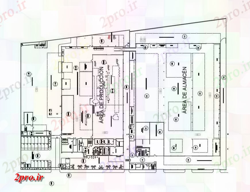 دانلود نقشه کارخانه صنعتی  ، کارگاه منطقه تولید و طرحی توزیع جزئیات  کارخانه صنعتی  ، کارگاه طراحی جزئیات  (کد124953)