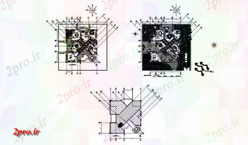 دانلود نقشه مسکونی ، ویلایی ، آپارتمان ویلا طراحی جزئیات ساخت و ساز 15 در 16 متر (کد124958)