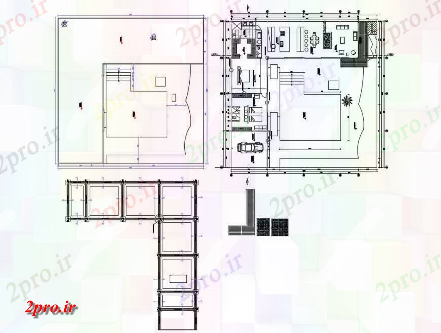 دانلود نقشه مسکونی  ، ویلایی ، آپارتمان  کار طرحی جزئیات از خانه  بلوک (کد124966)