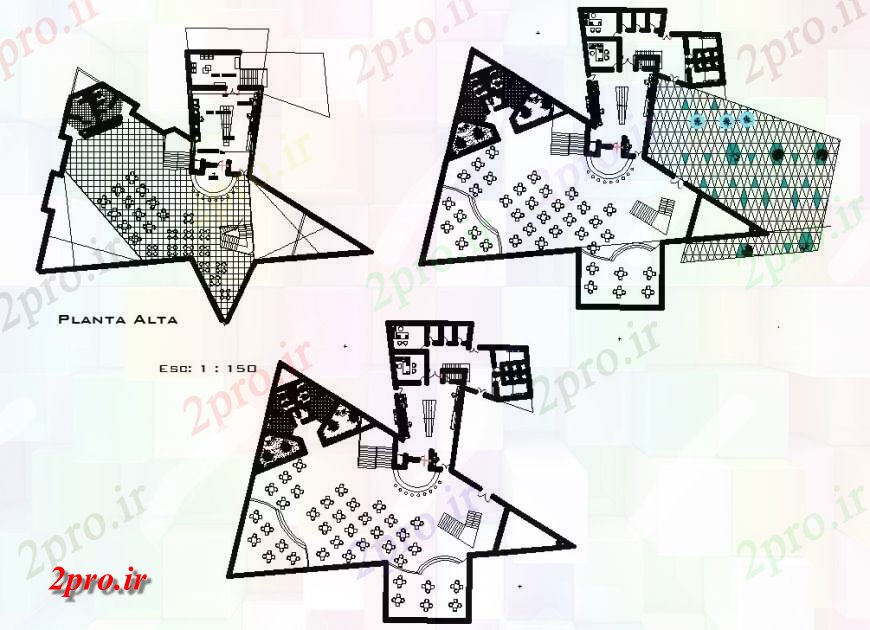 دانلود نقشه جزئیات فضای داخلی ناهار خوری  جزئیات طرحی دو بعدی  از ساختمان رستوران طرحی بلوک   (کد125008)