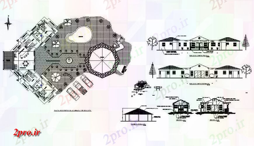 دانلود نقشه مسکونی ، ویلایی ، آپارتمان طراحی جزئیات خانه روستایی 13 در 25 متر (کد125019)