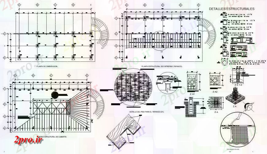 دانلود نقشه جزئیات میلگرد گذاریبلوک های مختلف ساخت و ساز واحد strctural  (کد125020)