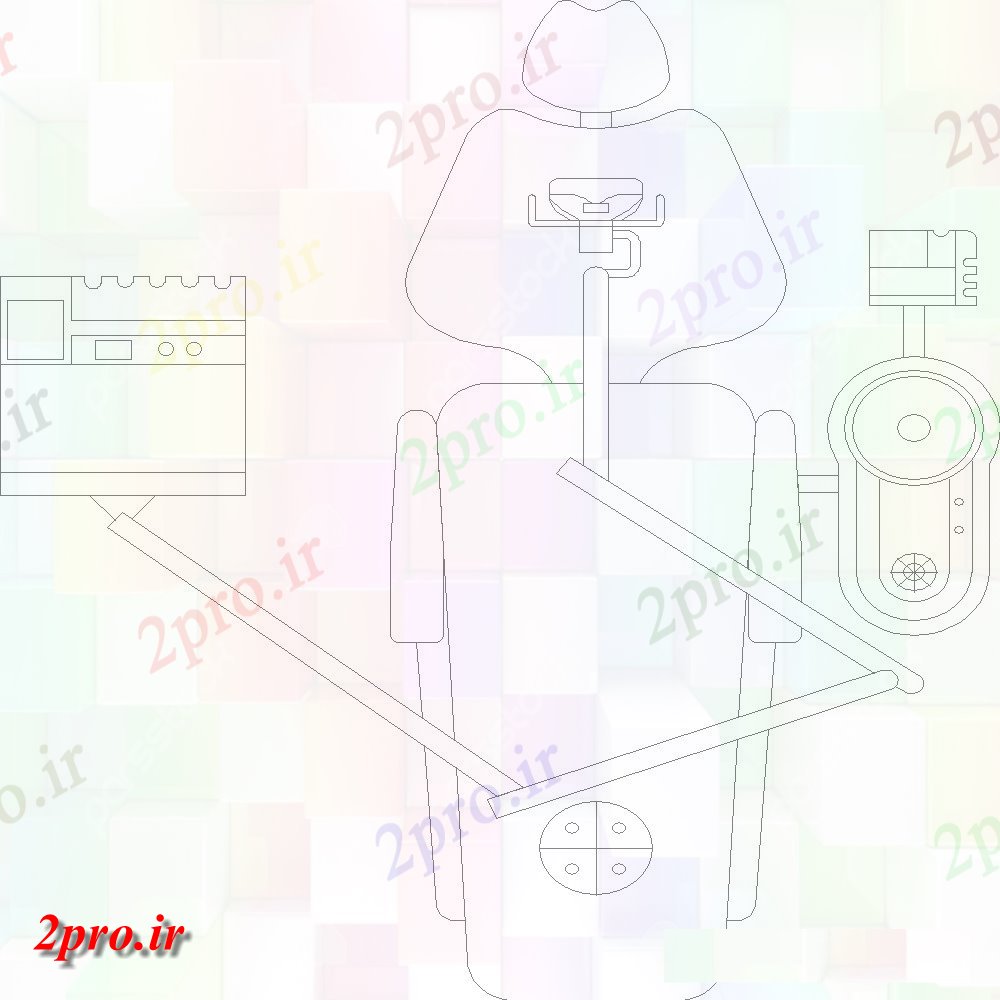 دانلود نقشه بلوک مبلمان طرحی جزئیات تجهیزات درمانگاه دندانپزشک  (کد125023)