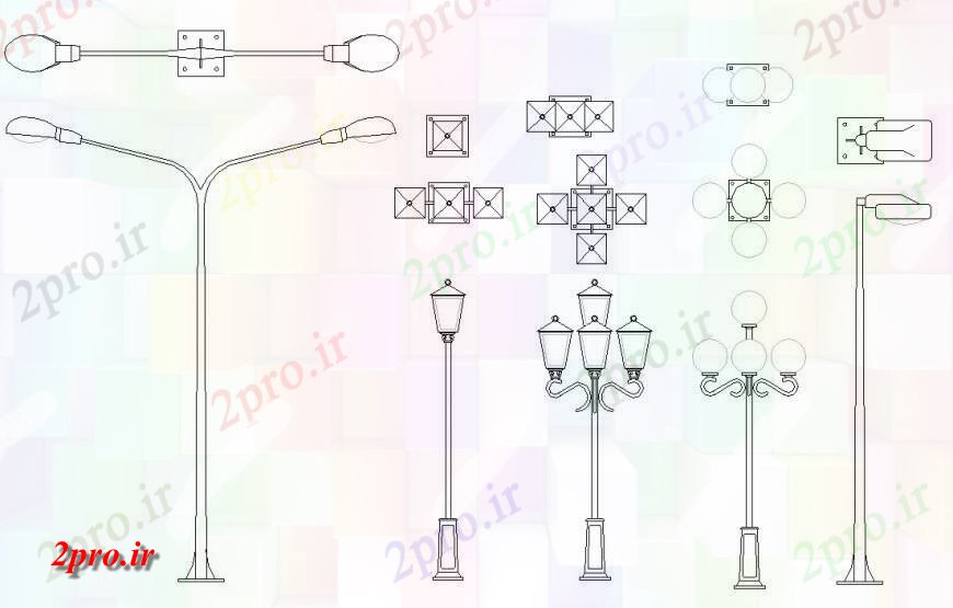 دانلود نقشه اتوماسیون و نقشه های برق مدل دو بعدی  از نور  قطب الکتریکی طرحی بلوک جزء  (کد125049)