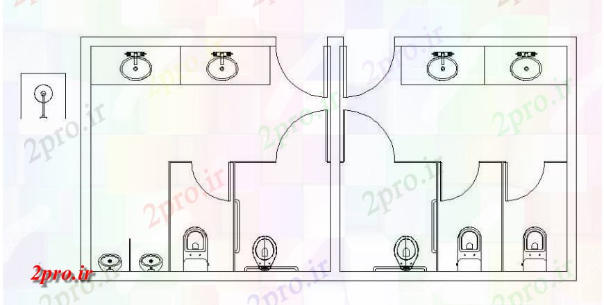 دانلود نقشه حمام مستر دفتر توالت طراحی طرحی جزئیات  (کد125056)