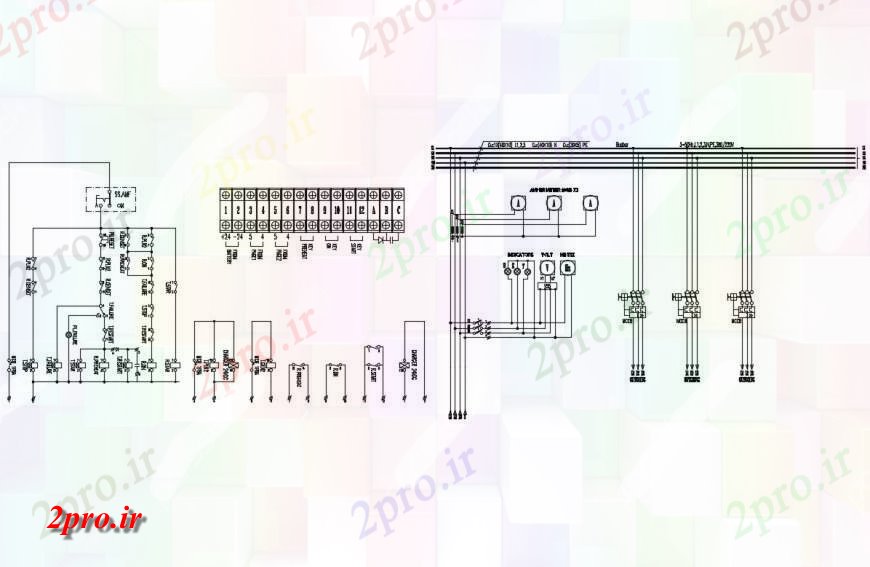 دانلود نقشه اتوماسیون و نقشه های برق برق نمودار  LVMDP طراحی جزئیات  (کد125061)