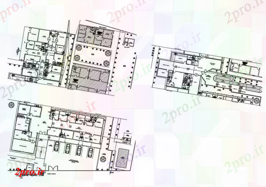 دانلود نقشه بیمارستان - درمانگاه - کلینیک بهداشت طرحی طبقه شبکه و بیمارستان ها آب 22 در 38 متر (کد125068)