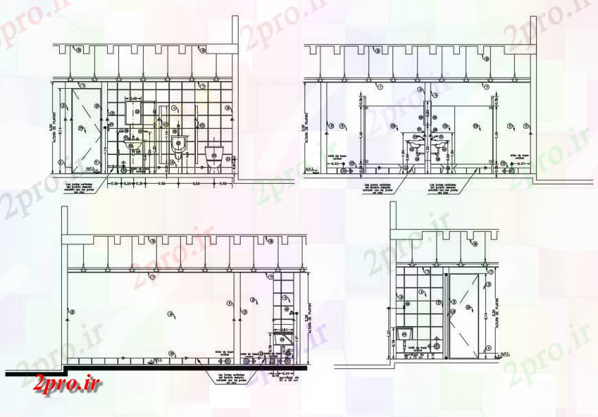 دانلود نقشه حمام مستر بخش نصب و راه اندازی و بهداشتی جزئیات از خانه 5 در 5 متر (کد125079)