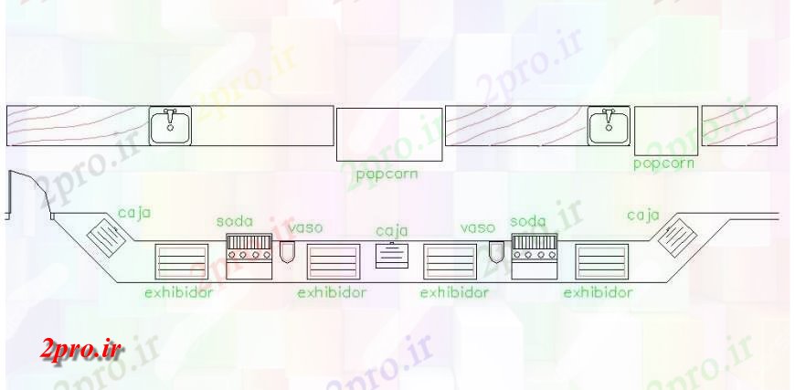 دانلود نقشه طراحی مبلمان آشپزخانه میز پخت و پز و آشپزخانه بلوک  (کد125104)