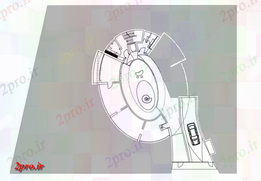 دانلود نقشه مسکونی ، ویلایی ، آپارتمان یک خانواده طرحی توزیع خانه 39 در 49 متر (کد125124)