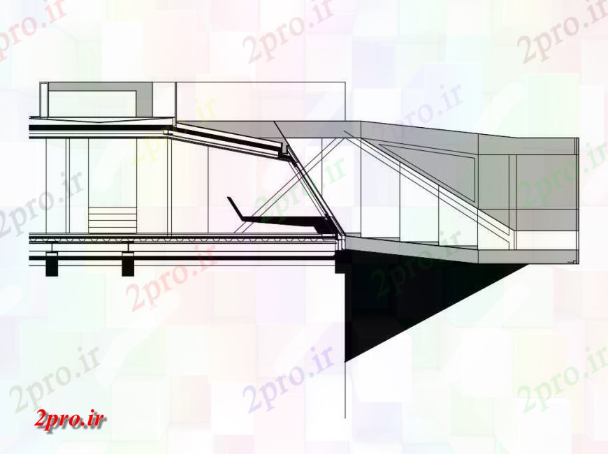 دانلود نقشه مسکونی  ، ویلایی ، آپارتمان  تنها خانه دان جزئیات اصلی مقطعی (کد125149)