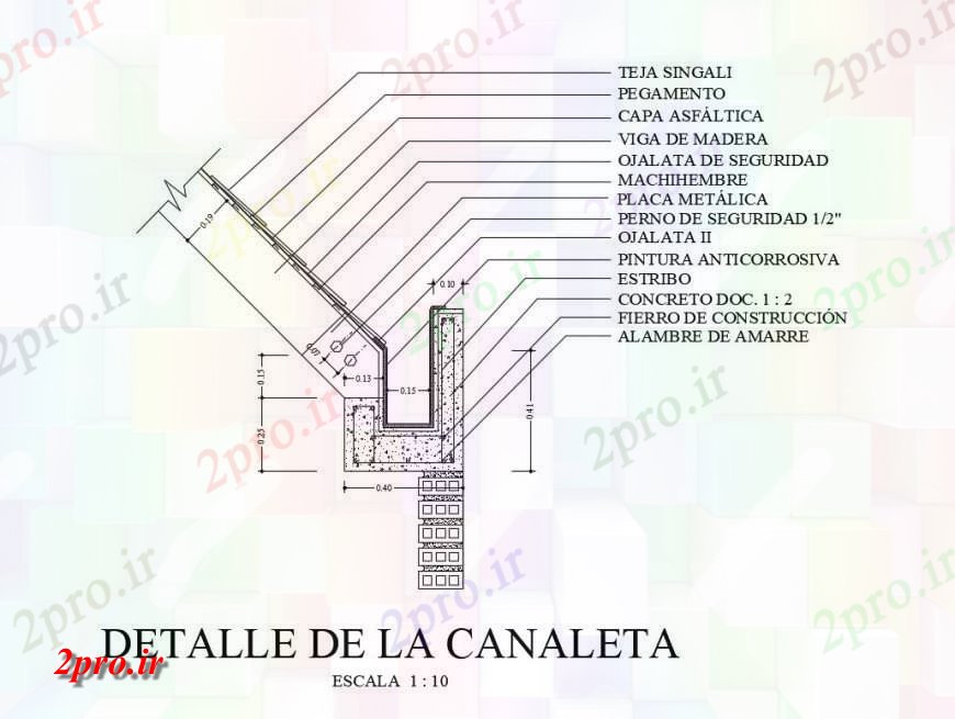 دانلود نقشه جزئیات ساخت و ساز قطره قطره شدن  ساخت و ساز طراحی جزئیات  (کد125200)