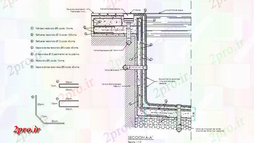 دانلود نقشه جزئیات ساخت و ساز سرشار دیوار  ساخت و ساز طراحی جزئیات  (کد125321)