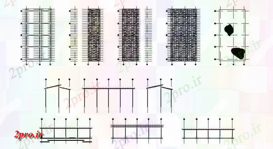 دانلود نقشه مسکونی ، ویلایی ، آپارتمان دوبلکس طرحی خانه پوشش و خودکار جزئیات 8 در 16 متر (کد125339)