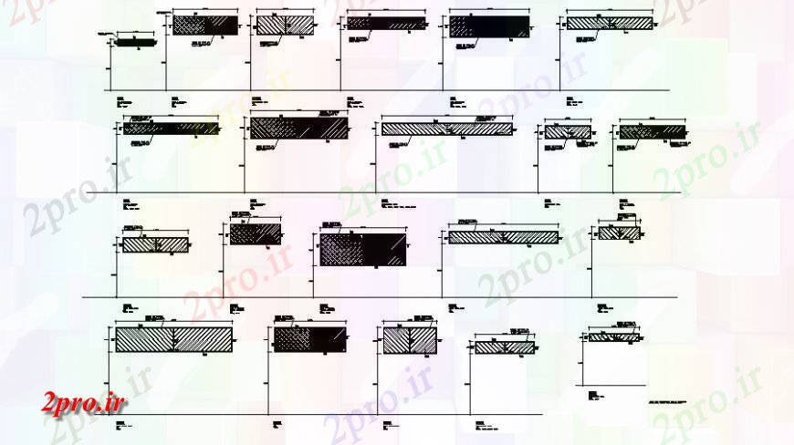 دانلود نقشه جزئیات طراحی در و پنجره  قاب پنجره ها و درهای خودرو و شربت خانه جزئیات (کد125372)