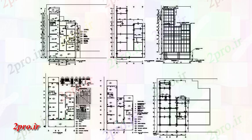 دانلود نقشه طراحی جزئیات ساختار نیمه پایه و اساس خانه جدا  و طرحی فریم جزئیات (کد125386)