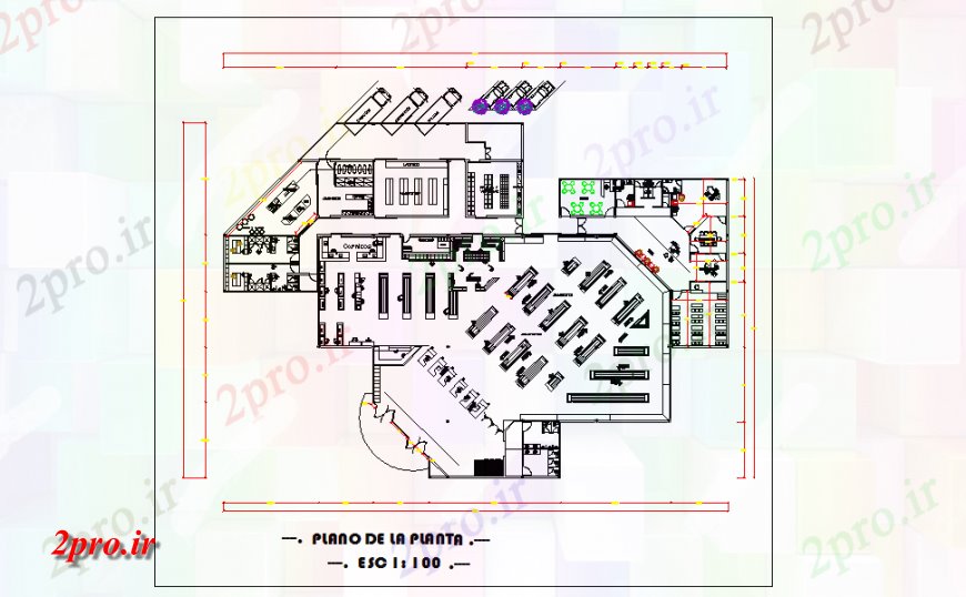 دانلود نقشه ساختمان دولتی ، سازمانی ساختمان تجاری طرحی دراز کردن طراحی 47 در 67 متر (کد125414)