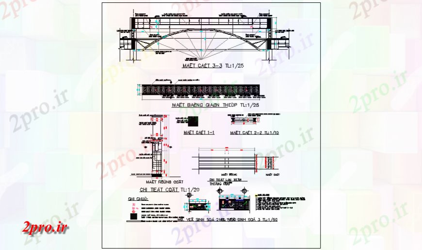 دانلود نقشه طراحی جزئیات ساختار طراحی جزئیات از قوس طراحی نوع پرتو از مرکز جامعه طراحی 36 در 38 متر (کد125446)