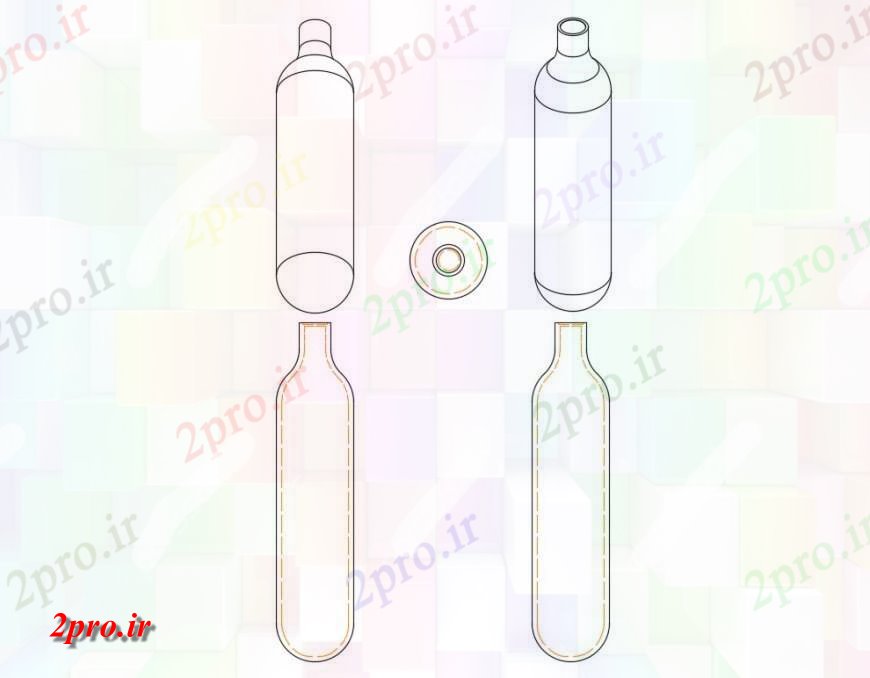 دانلود نقشه بلوک ، آرام ، نماد جزئیات دو بعدی  از بطری های طرحی بندی    (کد125460)