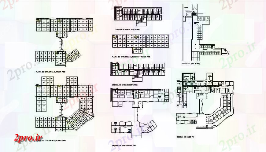 دانلود نقشه بیمارستان - درمانگاه - کلینیک زنان و زایمان کودکانه طبقه بیمارستان طرحی 18 در 76 متر (کد125492)