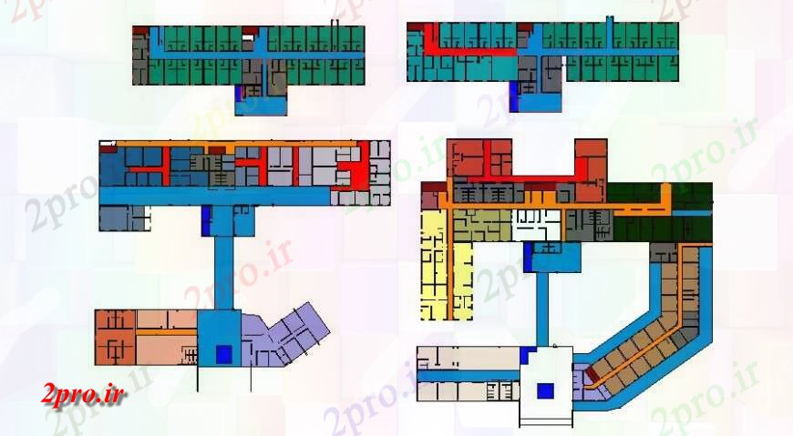 دانلود نقشه بیمارستان - درمانگاه - کلینیک چند دان جزئیات طرحی طبقه بیمارستان زایشگاه 75 در 77 متر (کد125495)