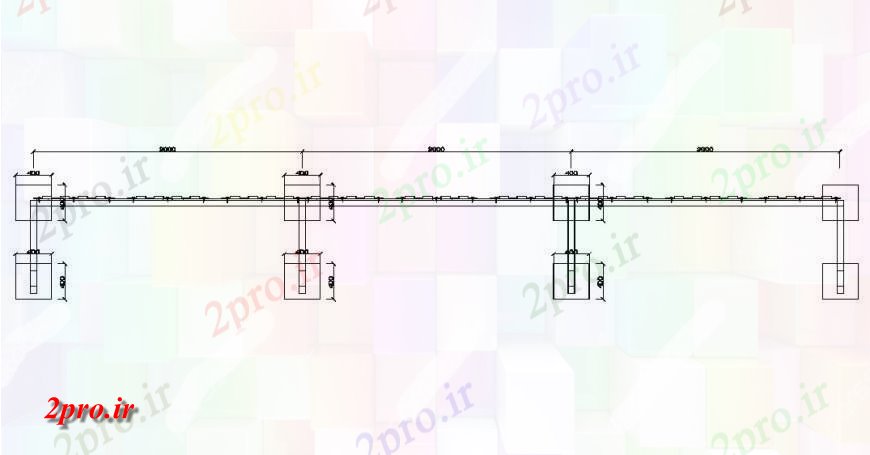 دانلود نقشه جزئیات میلگرد گذاریجزئیات  دو بعدی  بلوک ساخت و ساز ستون طرحی ساختار  (کد125500)