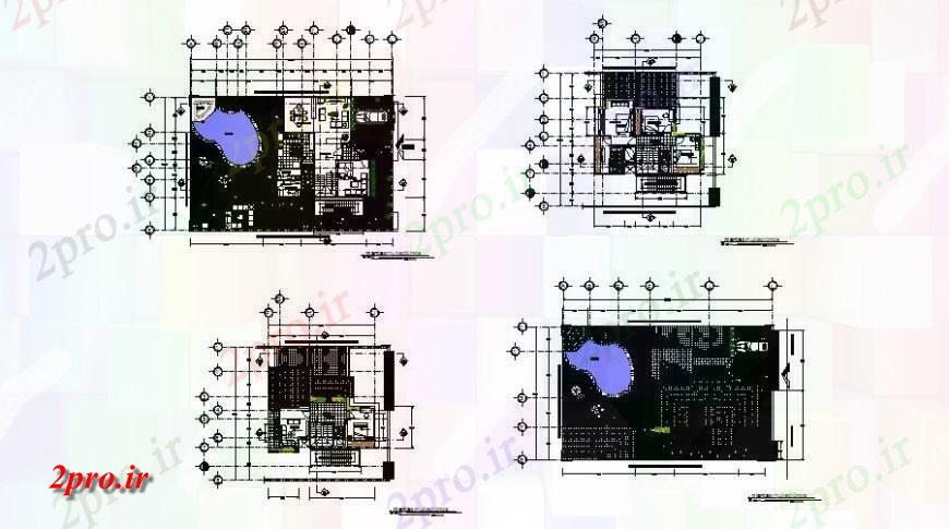 دانلود نقشه مسکونی ، ویلایی ، آپارتمان تجملات ویلا با طرحی طبقه جزئیات 10 در 18 متر (کد125510)