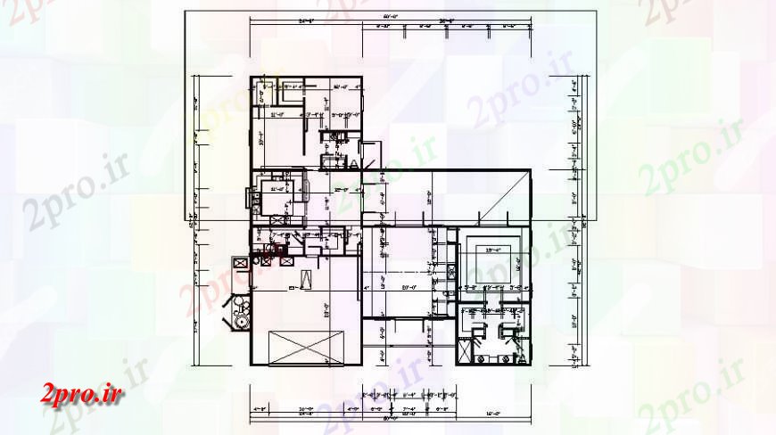 دانلود نقشه مسکونی ، ویلایی ، آپارتمان فریم کف جزئیات طرحی دوم از یک خانواده خانه 18 در 18 متر (کد125513)