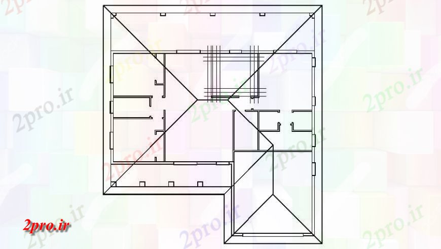 دانلود نقشه مسکونی  ، ویلایی ، آپارتمان  جزئیات طرحی اتصال از طبقه چهارم از خانه (کد125514)