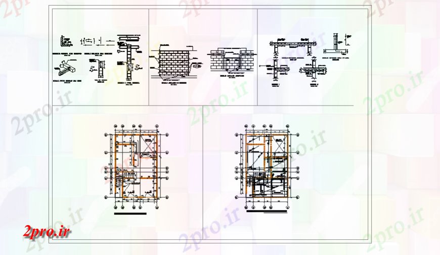 دانلود نقشه طراحی جزئیات ساختار طرحی تقویت دال بین طراحی کف مسکن اولویت 2 سطح طرح (کد125532)