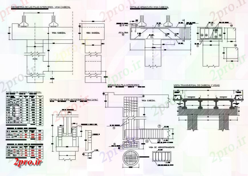 دانلود نقشه جزئیات میلگرد گذاریجزئیات ساختار RCC  طرحی بلوک ساخت و ساز  (کد125605)