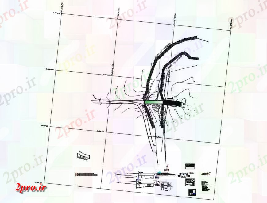 دانلود نقشه جزئیات ساخت پل پل طرحی جزئیات و نقشه برداری کانتور  دو بعدی   (کد125606)