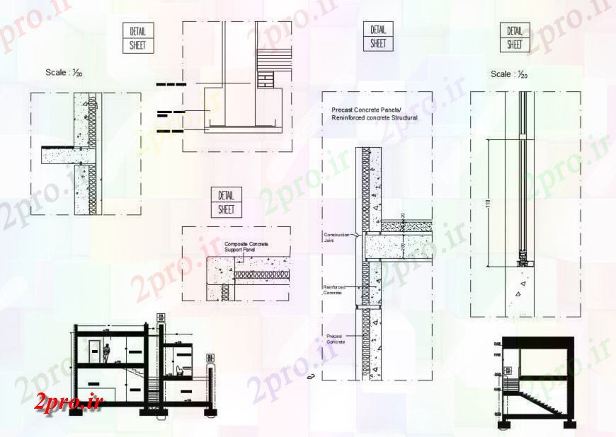 دانلود نقشه مسکونی ، ویلایی ، آپارتمان بخش خانه و RCC ساختار ساخت و ساز 6 در 12 متر (کد125611)